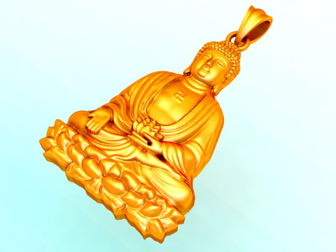 Amitabha Buddha Pendant - Adida Buddha pendant - Buddha pendant Modello di stampa 3D