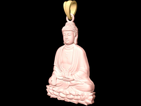 Amitabha Buddha Pendant - Adida Buddha pendant - Buddha pendant 3D Print Model