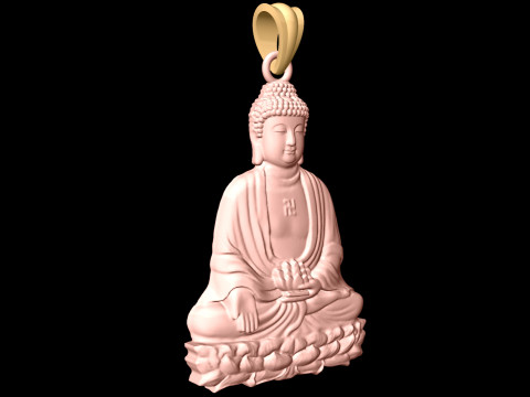 Amitabha Buddha Pendant - Adida Buddha pendant - Buddha pendant Modello di stampa 3D