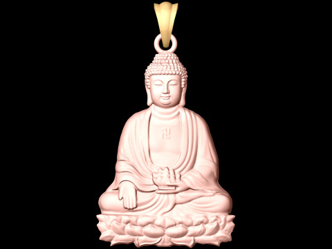 Amitabha Buddha Pendant - Adida Buddha pendant - Buddha pendant Modello di stampa 3D