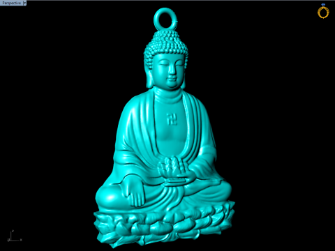 Amitabha Buddha Pendant - Adida Buddha pendant - Buddha pendant Modello di stampa 3D