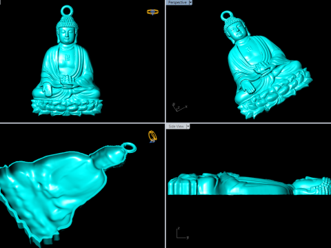 Amitabha Buddha Pendant - Adida Buddha pendant - Buddha pendant Modello di stampa 3D
