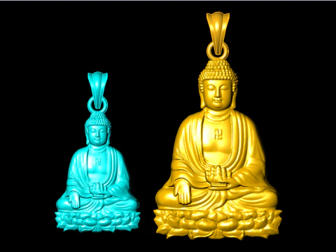 Amitabha Buddha Pendant - Adida Buddha pendant - Buddha pendant 3D Print Model