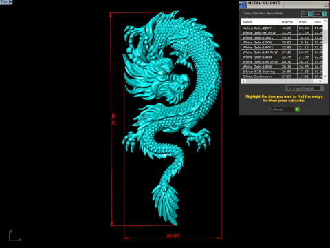 Dragon pendant - Dragon jewelry - Dragon for ring - N637 Modelo de impresión 3D