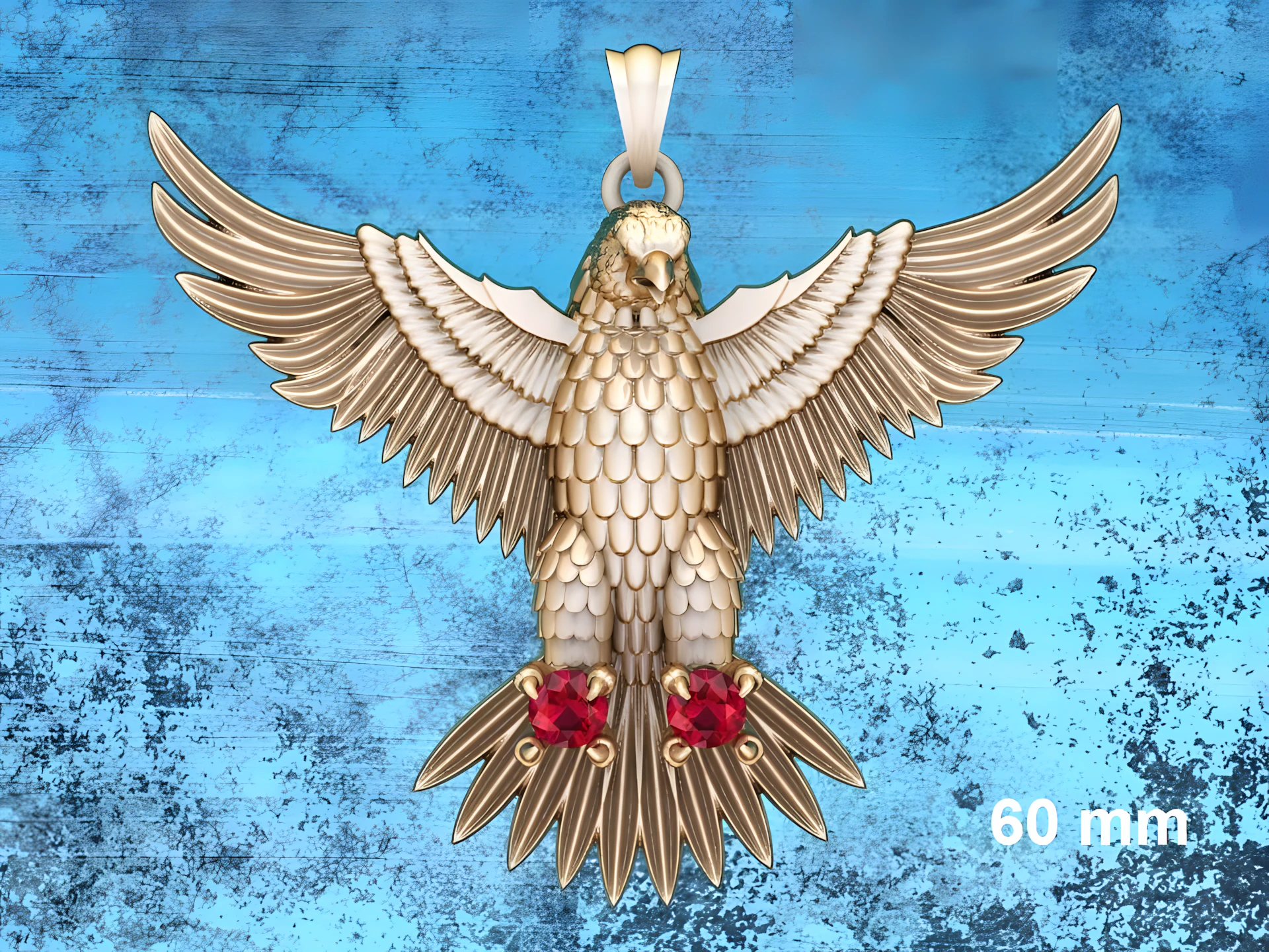 Eagle Pendant - 60 mm - N823121 3D Print Model .c4d .max .obj .3ds .fbx .stl .blend 