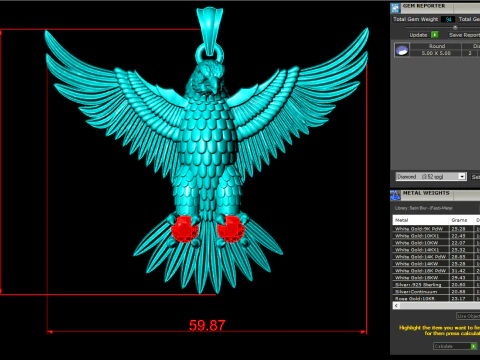 Eagle Pendant - 60 mm - N823121 3D Print Model