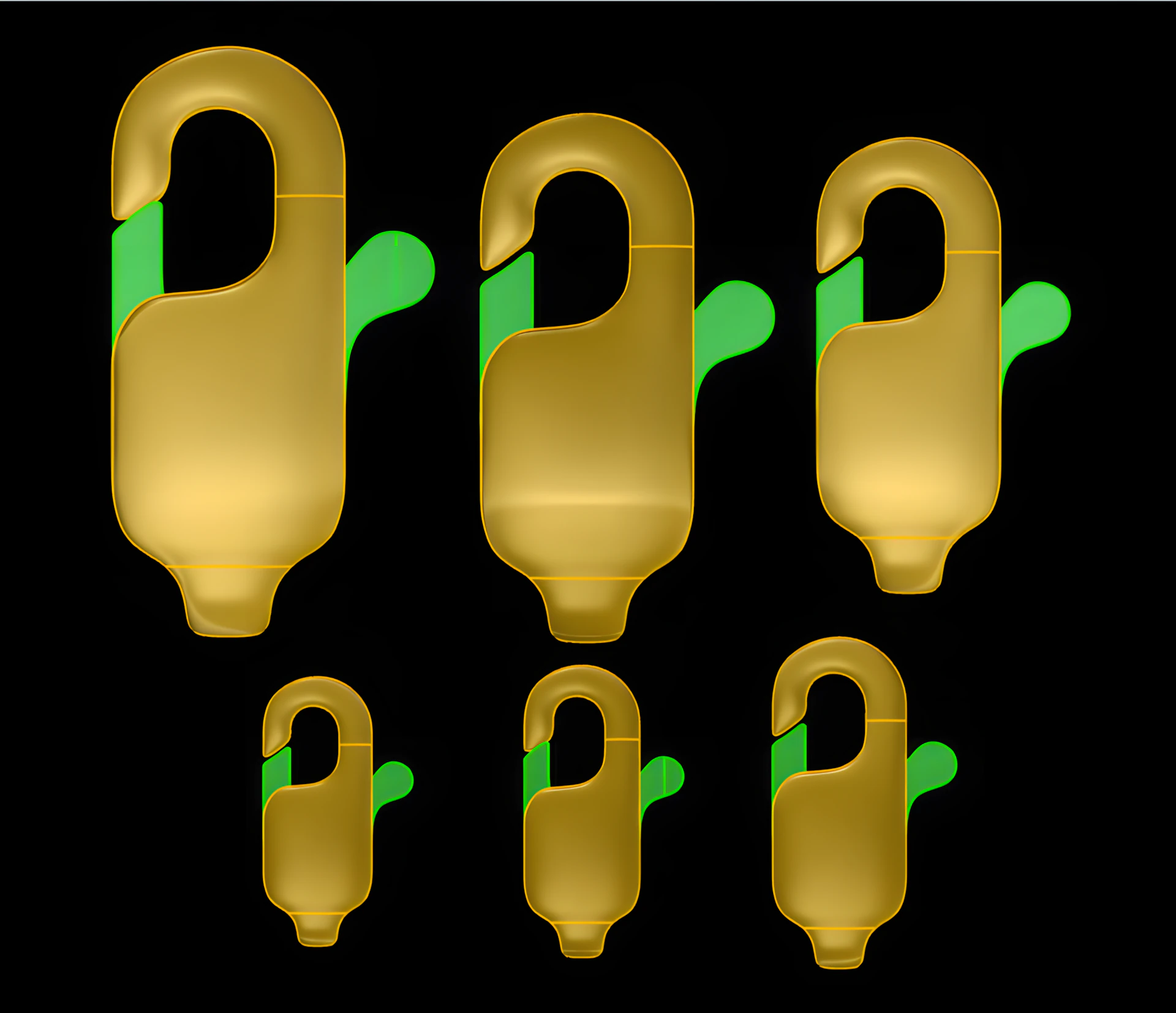 Bracelet Lock - N2538 3D Print Model .c4d .max .obj .3ds .fbx .stl .blend 