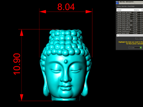 Buddha pendant - Buddha head - N827121 3D Druckmodell