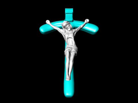 God jesus Pendant - cross Pendant - N827256 3D Print Model