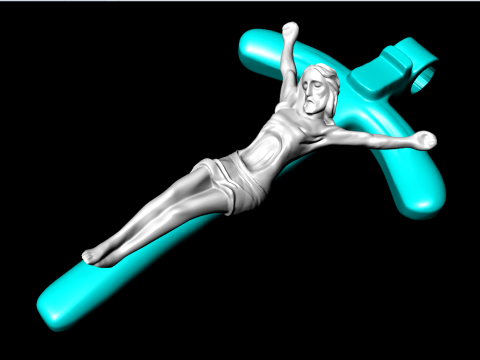 God jesus Pendant - cross Pendant - N827256 3D Print Model