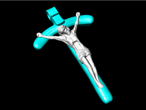 God jesus Pendant - cross Pendant - N827256 3D Print Model