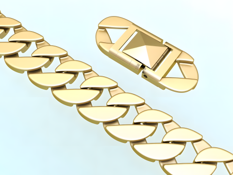 Cuban Link Bracelet for Men Hip Hop Jewelry -Stylish Mens Bracelet - N350 Modelo de impresión 3D