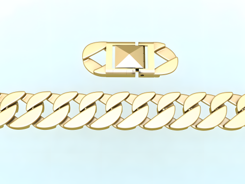 Cuban Link Bracelet for Men Hip Hop Jewelry -Stylish Mens Bracelet - N350 3D 打印模型