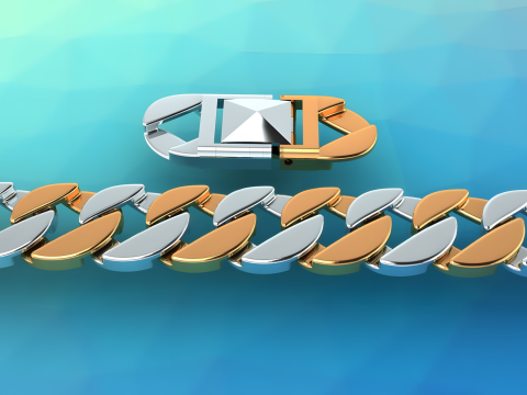 Cuban Link Bracelet for Men Hip Hop Jewelry -Stylish Mens Bracelet - N350 3D 打印模型