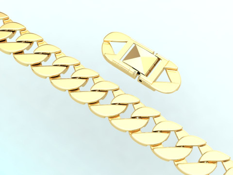 Cuban Link Bracelet for Men Hip Hop Jewelry -Stylish Mens Bracelet - N350 3D 打印模型