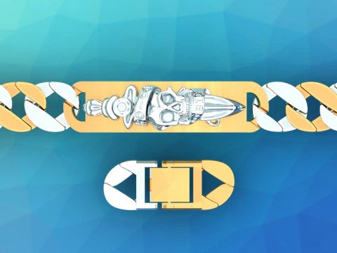 Cuban Bracelet - Skull Bracelets - Hip Hop Jewelry -Stylish Mens Bracelet - N828915 3D Print Model