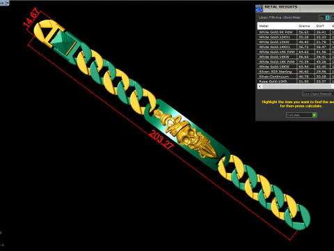 Cuban Bracelet - Skull Bracelets - Hip Hop Jewelry -Stylish Mens Bracelet - N828915 3D Print Model