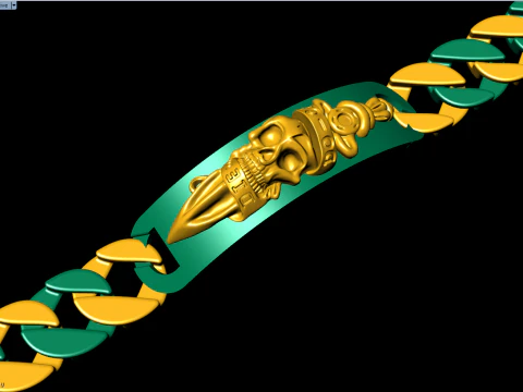 Cuban Bracelet - Skull Bracelets - Hip Hop Jewelry -Stylish Mens Bracelet - N828915 3D Print Model