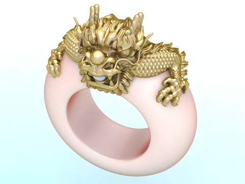 Dragon ring - Ivory ring - Ivory Elephants ring - N828128 3D Принт Модель