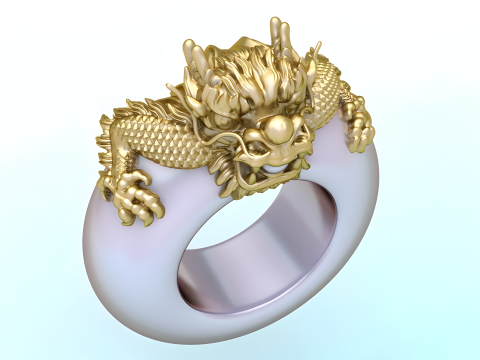 Dragon ring - Ivory ring - Ivory Elephants ring - N828128 3D Принт Модель