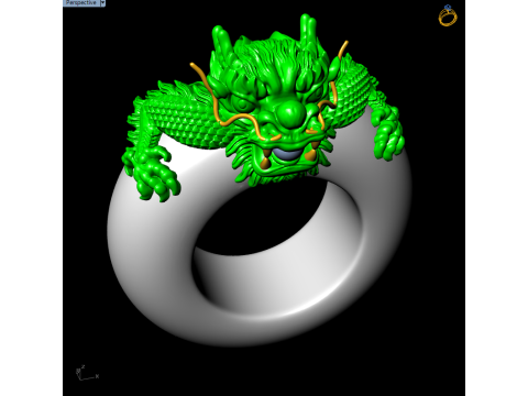 Dragon ring - Ivory ring - Ivory Elephants ring - N828128 3D Принт Модель