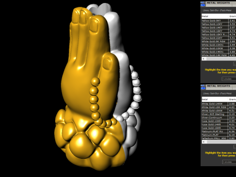 Buddha hand pendant - Buddha hand bracelet - N828408 Modèles 3D en vedette