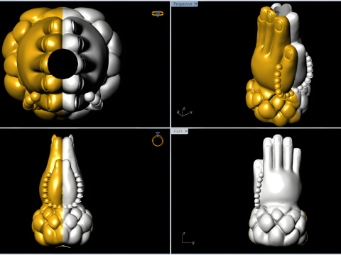 Buddha hand pendant - Buddha hand bracelet - N828408 Modèles 3D en vedette
