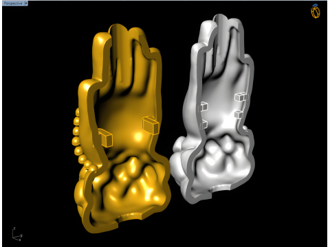 Buddha hand pendant - Buddha hand bracelet - N828408 Modèles 3D en vedette