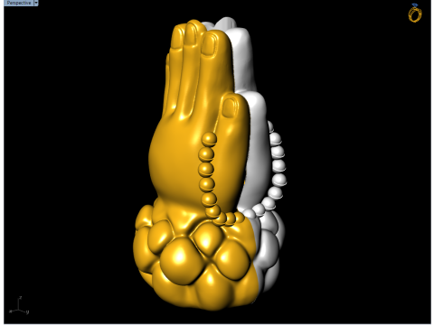 Buddha hand pendant - Buddha hand bracelet - N828408 Modèles 3D en vedette