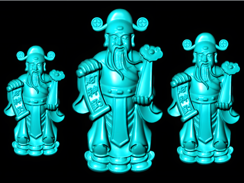 Caishen Pendant - God of Wealth Necklace - Amulet Feng Shui Jewelry - N829803 Modelo de Impressão 3D