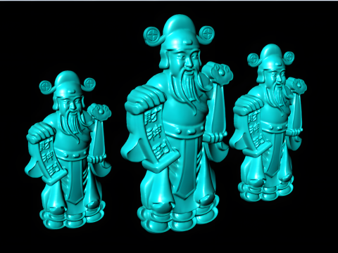 Caishen Pendant - God of Wealth Necklace - Amulet Feng Shui Jewelry - N829803 Modelo de Impressão 3D