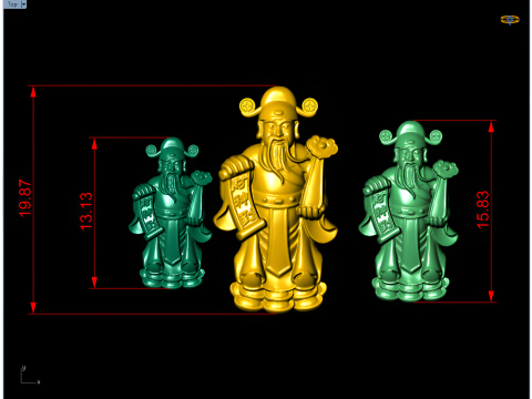Caishen Pendant - God of Wealth Necklace - Amulet Feng Shui Jewelry - N829803 Modelo de Impressão 3D