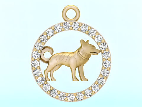 Dog Pendant - N1024 3D Принт Модель