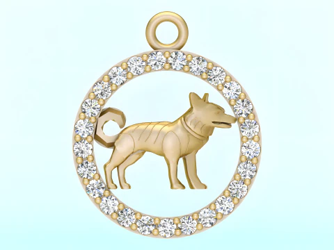 Dog Pendant - N1024 3D Print Model