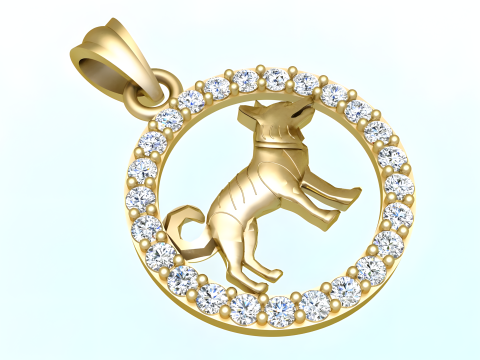 Dog Pendant - N1024 3D Принт Модель