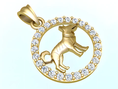 Dog Pendant - N1024 3D Print Model