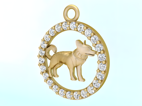 Dog Pendant - N1024 3D Принт Модель
