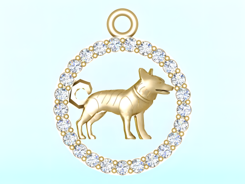 Dog Pendant - N1024 3D Принт Модель