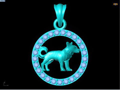 Dog Pendant - N1024 3D Принт Модель