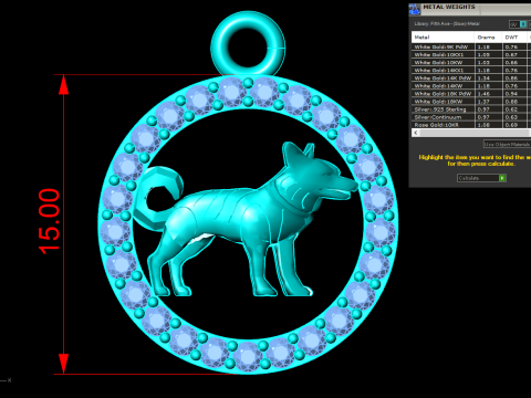 Dog Pendant - N1024 3D Принт Модель