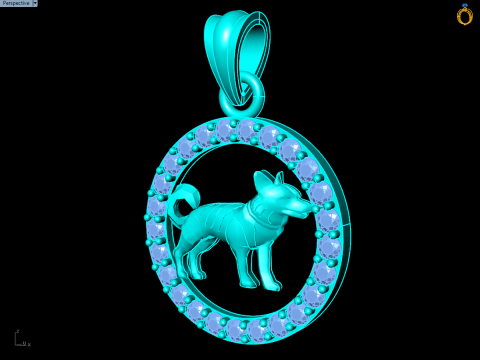 Dog Pendant - N1024 3D Принт Модель