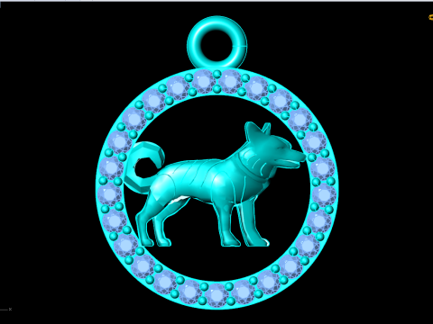 Dog Pendant - N1024 3D Принт Модель