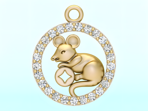 Mickey Mouse pendant - Mouse pendant - N929 Modelo de Impressão 3D