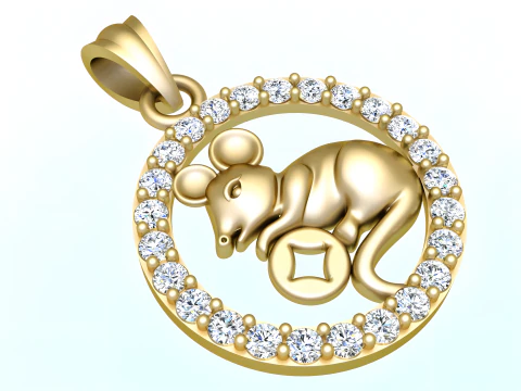 Mickey Mouse pendant - Mouse pendant - N929 3D Print Model