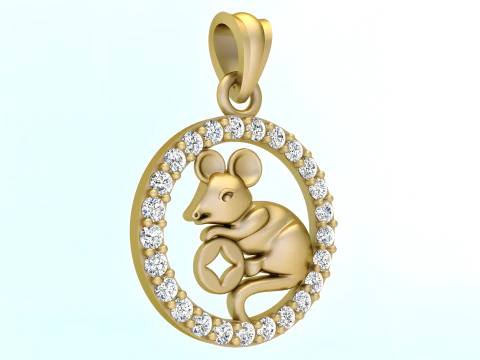 Mickey Mouse pendant - Mouse pendant - N929 3D Print Model