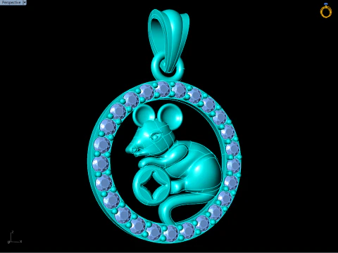 Mickey Mouse pendant - Mouse pendant - N929 3D Print Model
