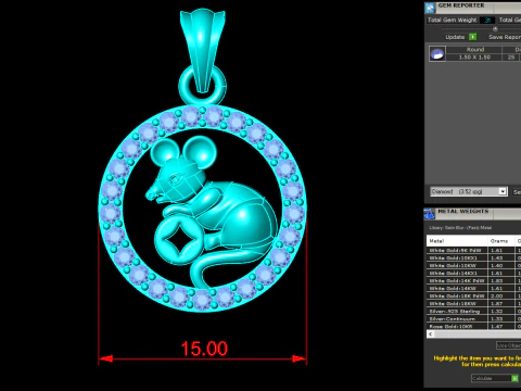 Mickey Mouse pendant - Mouse pendant - N929 3D Print Model
