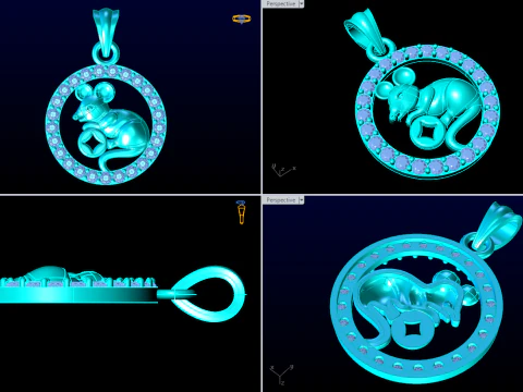 Mickey Mouse pendant - Mouse pendant - N929 3D Print Model