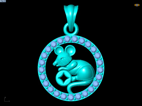 Mickey Mouse pendant - Mouse pendant - N929 3D Print Model