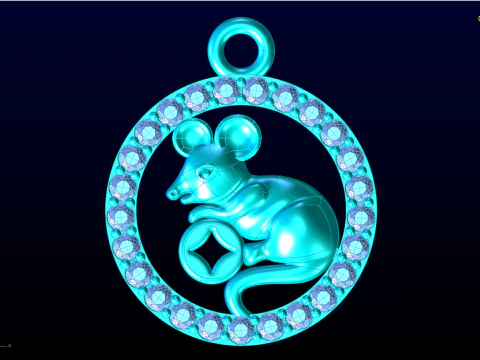 Mickey Mouse pendant - Mouse pendant - N929 3D Print Model